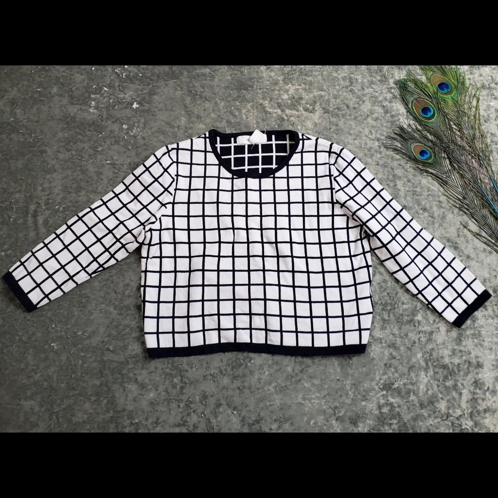 Forever 21 Cropped Windowpane Plaid Sweated